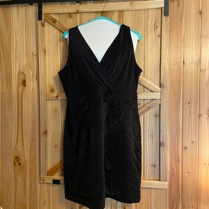 Lane Bryant Black Shutter Pleated Stretch Knit Cocktail~Party Dress Sz.18